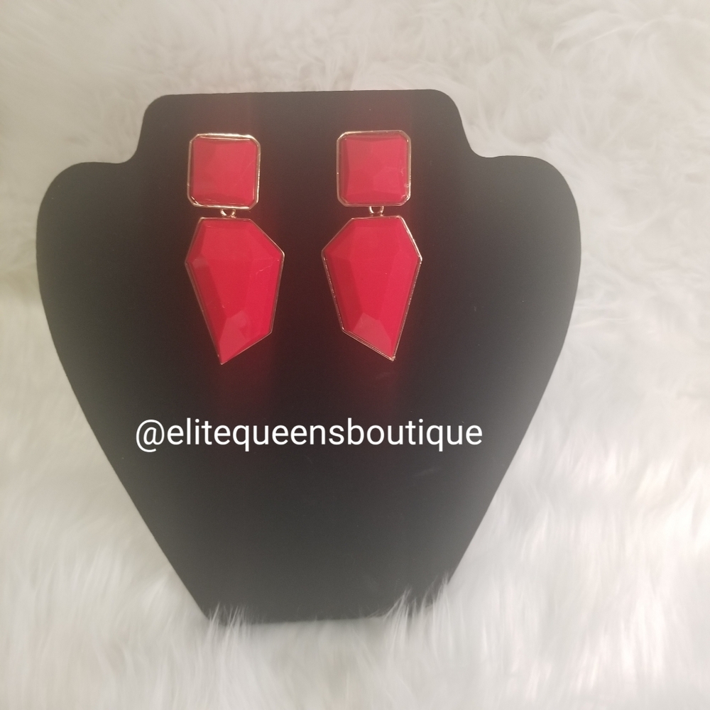 Red Minimalist Earrings